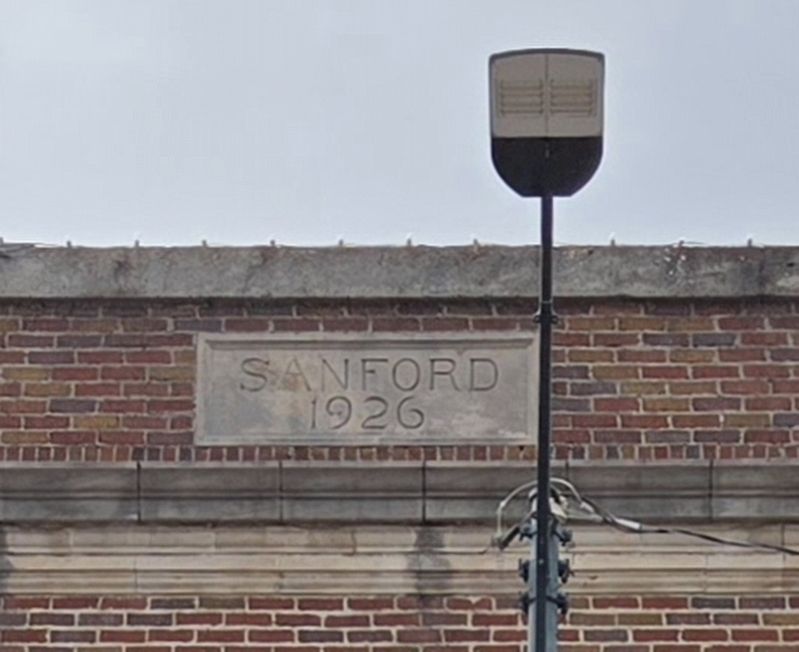 Sanford 1926 engraved at the top of the building image. Click for full size.