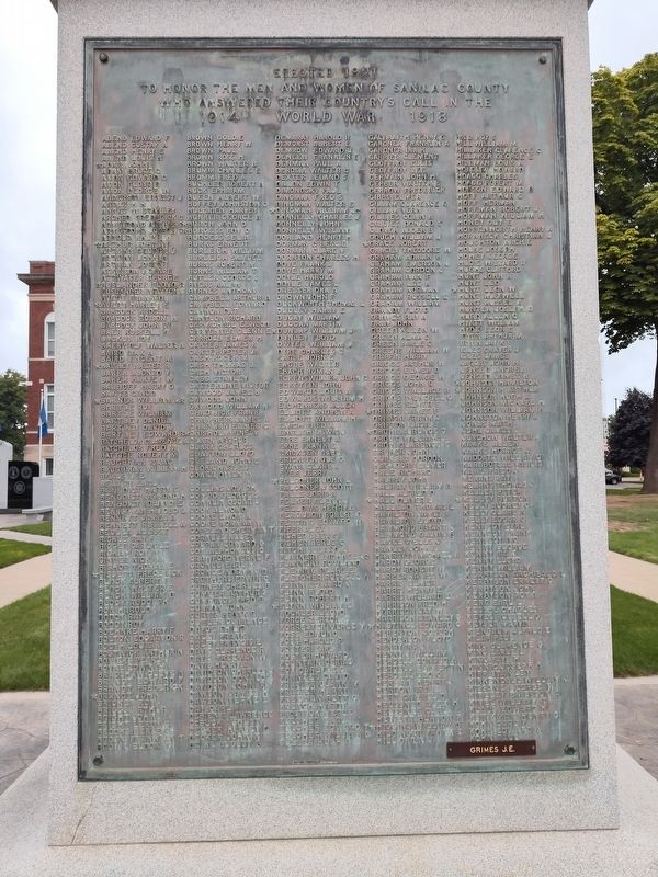 Sanilac County World War Memorial Marker image. Click for full size.