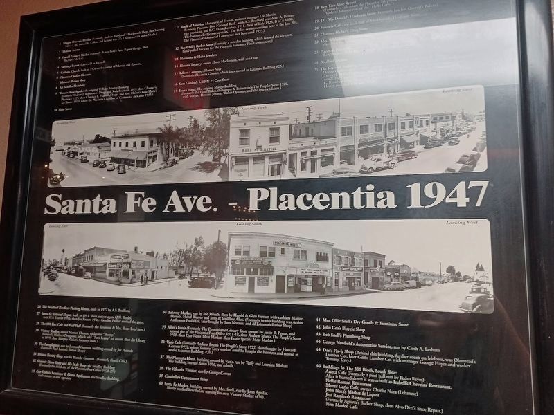 Photo of a poster in El Cantarito Restaurant of historic buildings on Santa Fe Ave image. Click for full size.