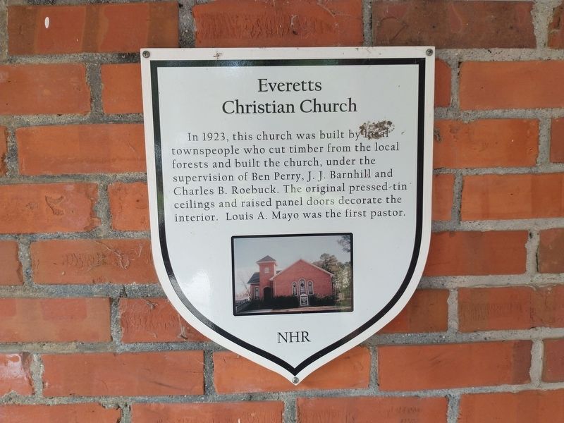 Everetts Christian Church Marker image. Click for full size.
