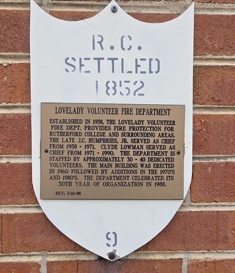 Lovelady Volunteer Fire Department Marker. Click for full size. Lovelady Volunteer Fire Department Marker image. Click for full size.