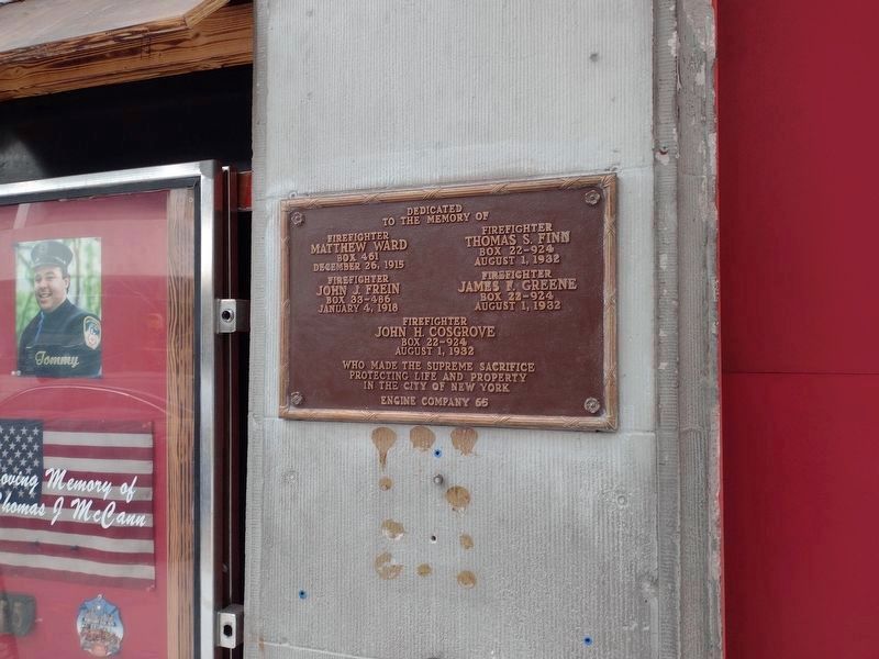 Engine Company 65 Memorial Plaque. Click for full size. Engine Company 65 Memorial Plaque image. Click for full size.