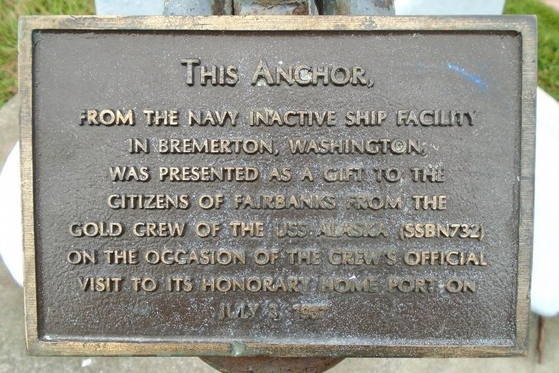 USS Alaska (SSBN 732) Presentation Anchor Marker image. Click for full size.