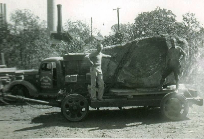 Simeon Van Winkles Marker boulder installation. Click for full size. Simeon Van Winkles Marker boulder installation image. Click for full size.