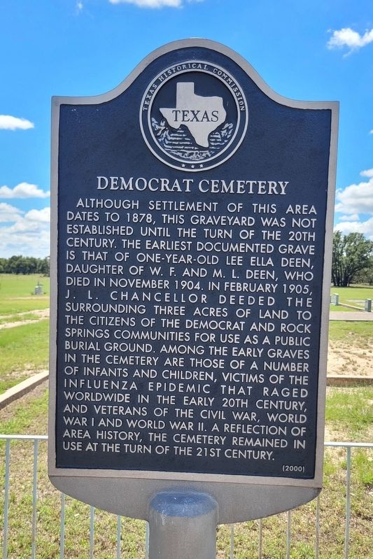 Democrat Cemetery Marker image. Click for full size.