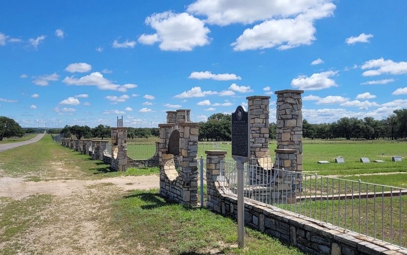 The view of the Democrat Cemetery and Marker from the street image. Click for full size.