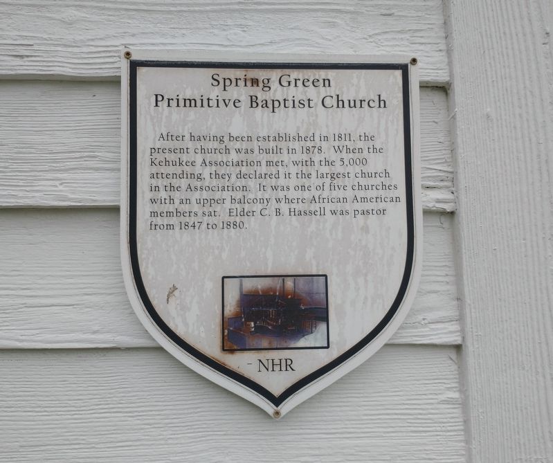 Spring Green Primitive Baptist Church Marker image. Click for full size.