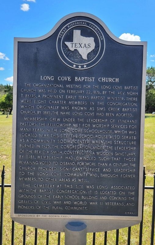 Long Cove Baptist Church Marker. Click for full size. Long Cove Baptist Church Marker image. Click for full size.