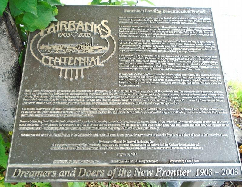 Barnette's Landing Beautification Project Marker. Click for full size. Barnette's Landing Beautification Project Marker image. Click for full size.