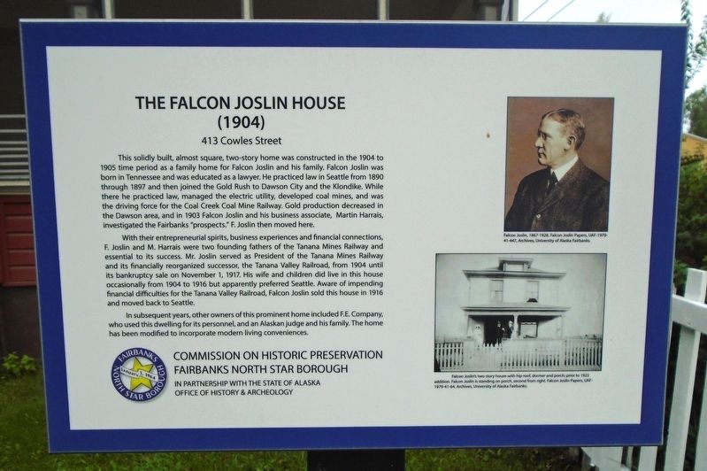 The Falcon Joslin House (1904) Marker. Click for full size. The Falcon Joslin House (1904) Marker image. Click for full size.