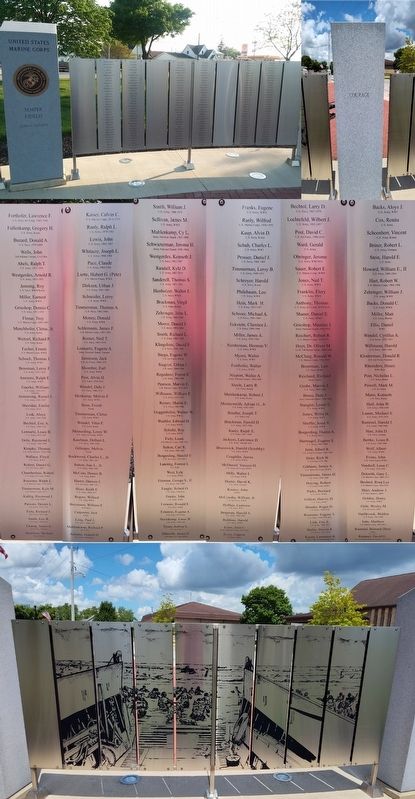 Fort Recovery Veterans Plaza Wall Portion 2 & Pillar 2 image. Click for full size.