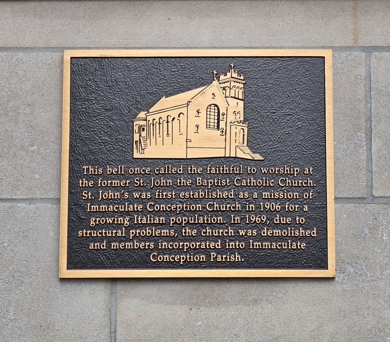 St. John the Baptist Catholic Church Bell Marker. Click for full size. St. John the Baptist Catholic Church Bell Marker image. Click for full size.