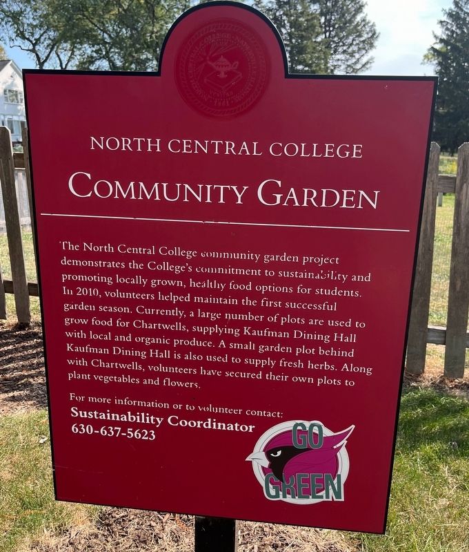 North Central College Community Garden Marker. Click for full size. North Central College Community Garden Marker image. Click for full size.