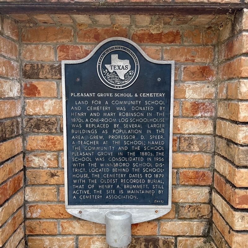 Pleasant Grove School & Cemetery Marker image. Click for full size.