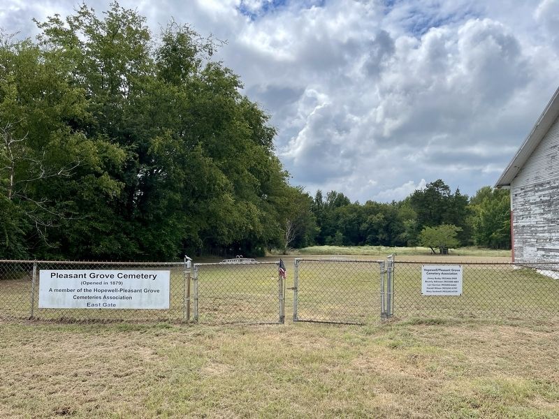 View of Pleasant Grove Cemetery, left side of school building image. Click for full size.