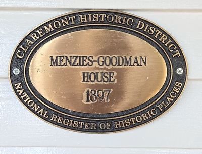 Menzies-Goodman House Marker. Click for full size. Menzies-Goodman House Marker image. Click for full size.