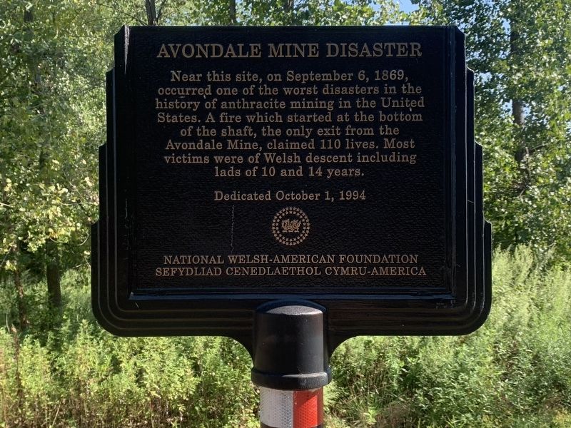 Avondale Mine Disaster Marker image. Click for full size.