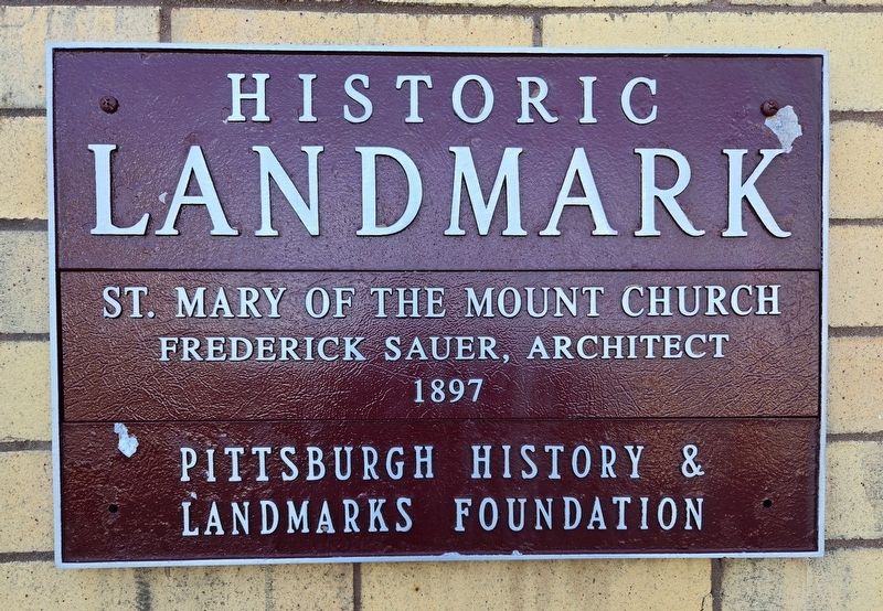 St. Mary of the Mount Church Marker. Click for full size. St. Mary of the Mount Church Marker image. Click for full size.