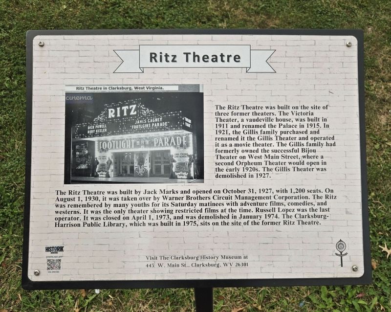 Ritz Theatre Marker. Click for full size. Ritz Theatre Marker image. Click for full size.