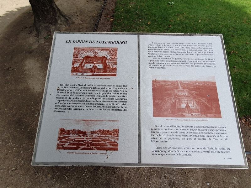 Le Jardin du Luxembourg Marker image. Click for full size.