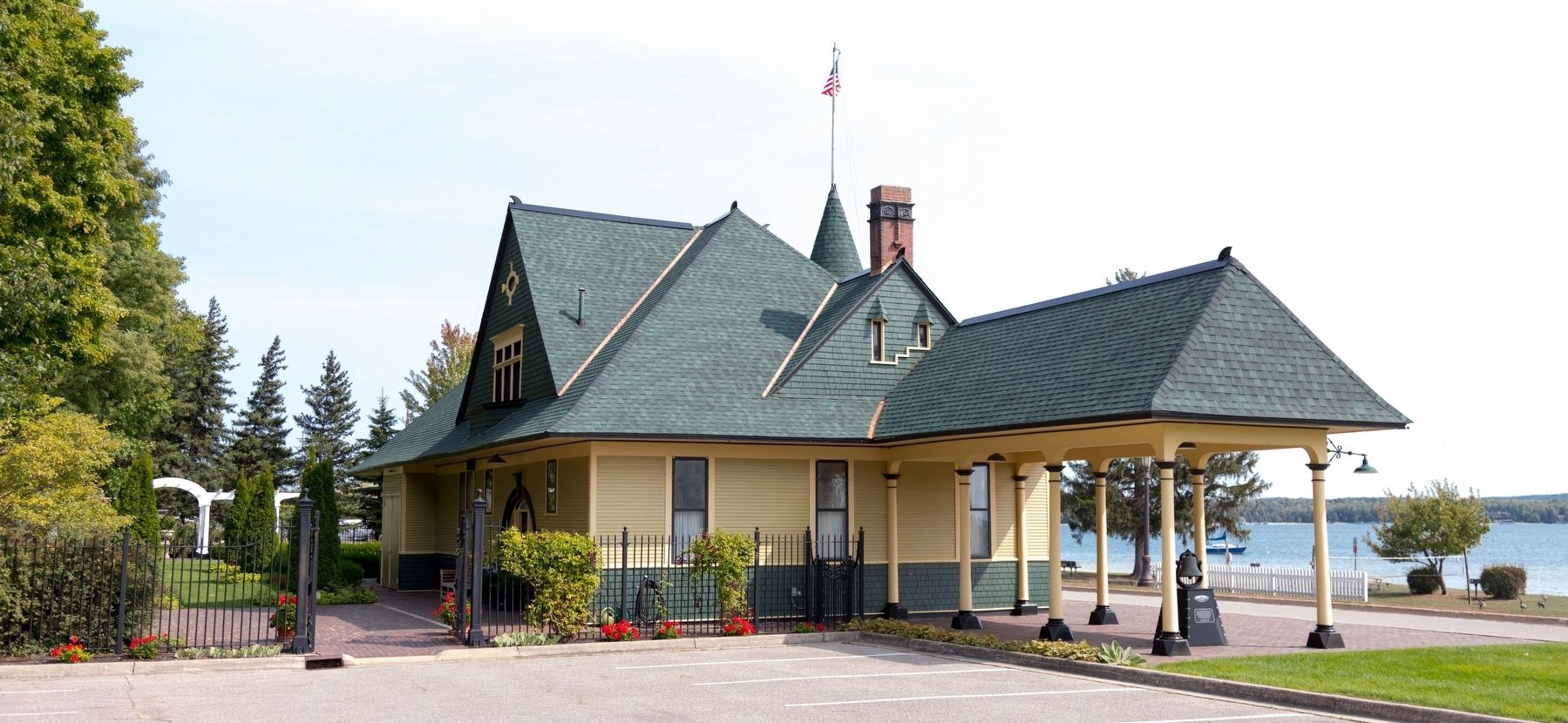 Chicago and Western Railroad Charlevoix Depot image. Click for full size.