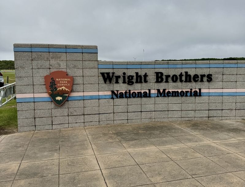 Wright Brothers National Memorial sign image. Click for full size.