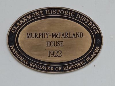 Murphy-McFarland House Marker. Click for full size. Murphy-McFarland House Marker image. Click for full size.