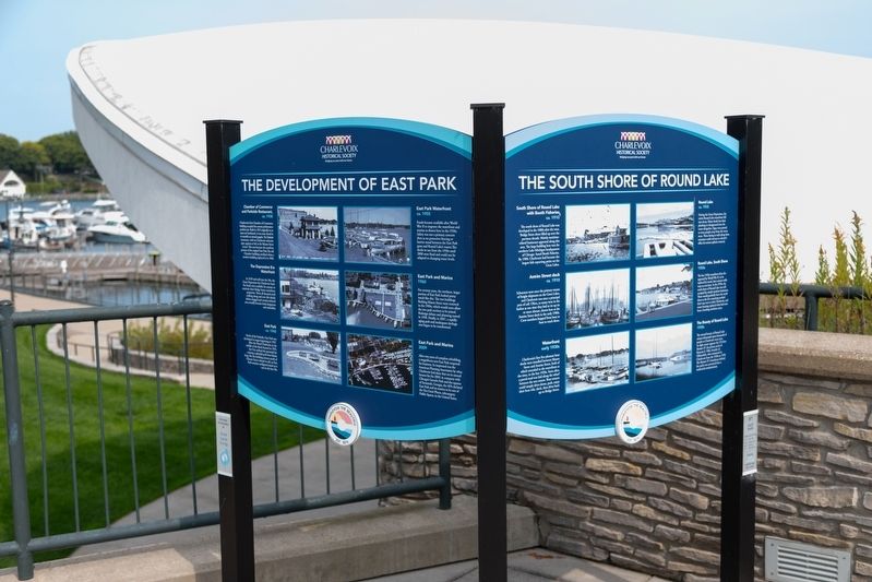 The Development of East Park / The South Shore of Round Lake Marker image. Click for full size.