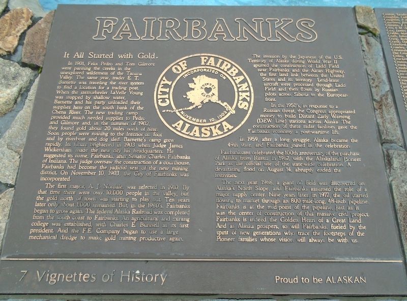 Fairbanks Marker. Click for full size. Fairbanks Marker image. Click for full size.