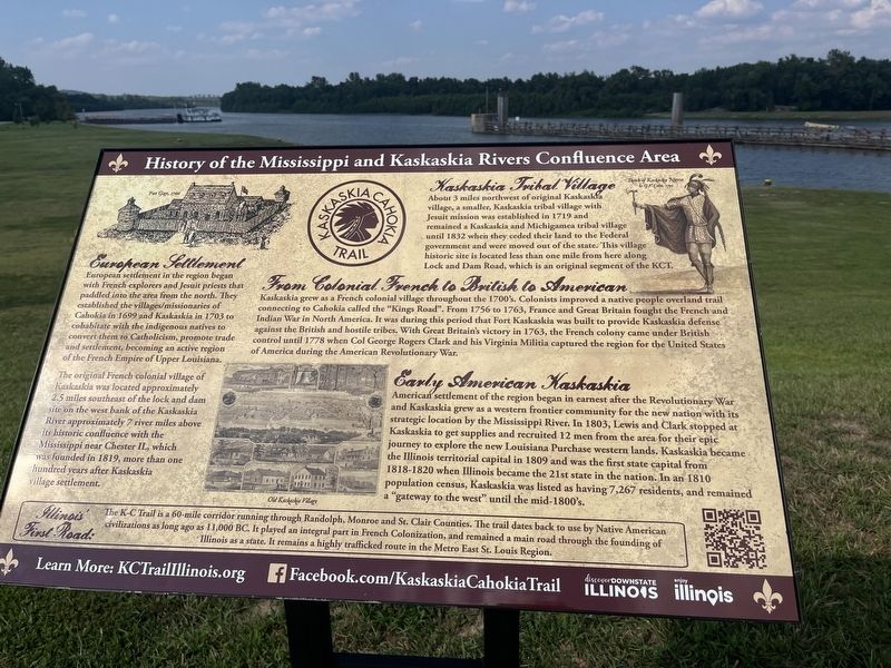 History of the Mississippi and Kaskaskia Rivers Confluence Area Marker image. Click for full size.