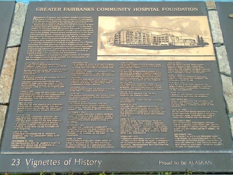 Greater Fairbanks Community Hospital Foundation Marker image. Click for full size.