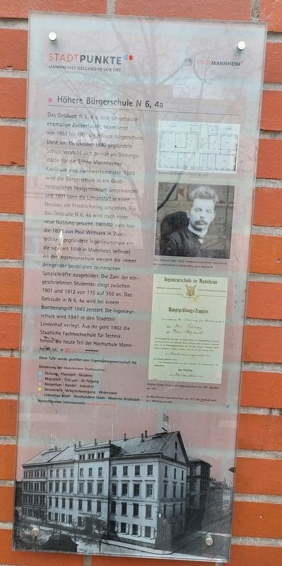 H�here B�rgerschule N6, 4a / Higher Citizens School N6, 4a Marker image. Click for full size.