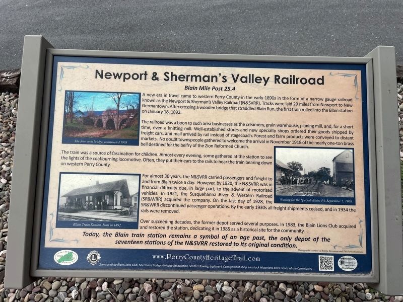 Newport & Sherman's Valley Railroad Marker image. Click for full size.