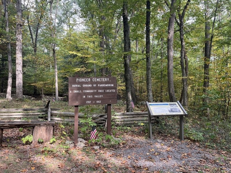 Pioneer Cemetery Marker. Click for full size. Pioneer Cemetery Marker image. Click for full size.