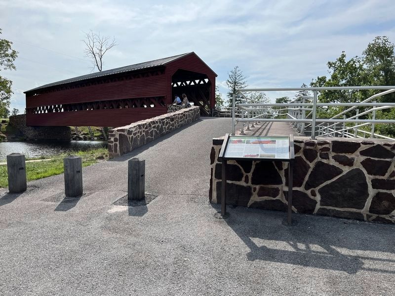 Sachs Covered Bridge and Marker image. Click for full size.