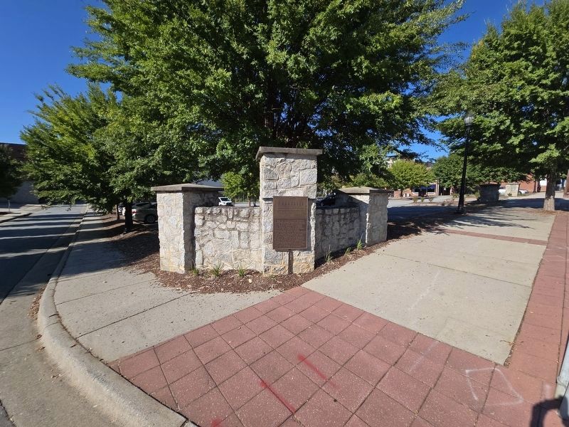 Wide view of Smithey's Department Store Marker at intersection of Harper Ave and Boundary St.NW image. Click for full size.