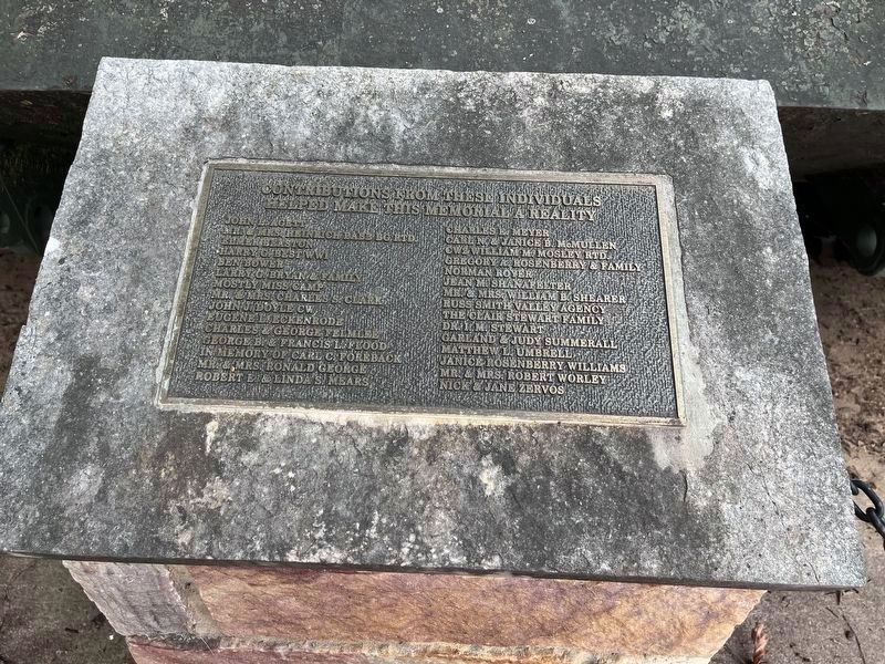 Donor plaque for the memorial image. Click for full size.