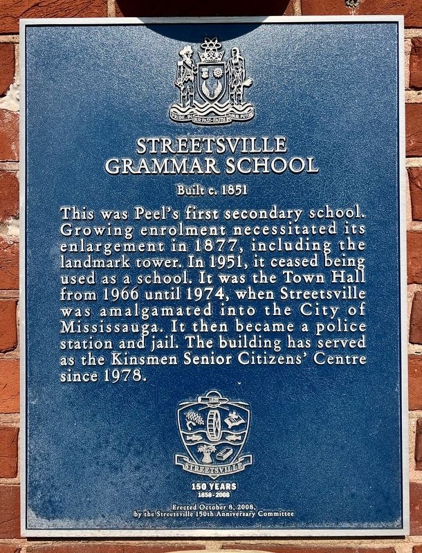 Streetsville Grammar School Marker. Click for full size. Streetsville Grammar School Marker image. Click for full size.