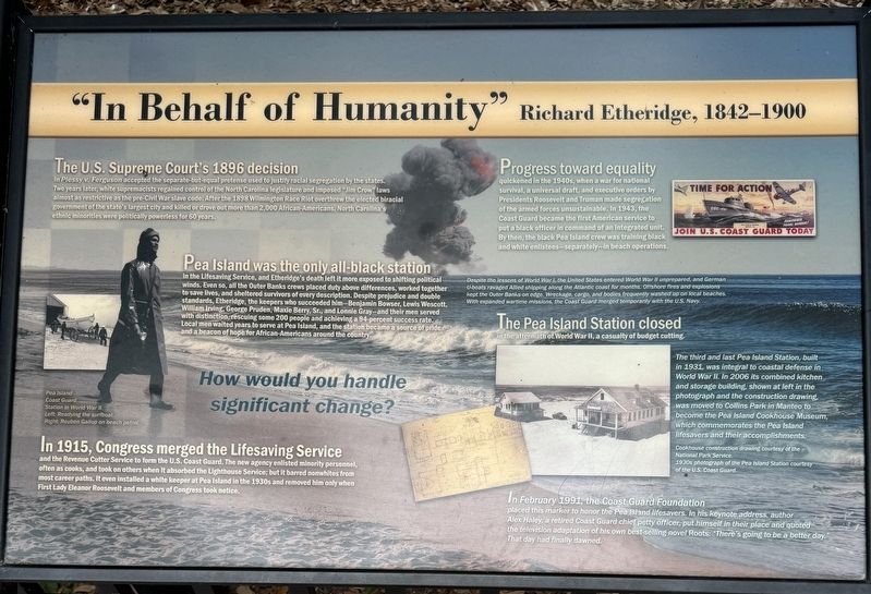 Richard Etheridge, 1842-1900 Marker. Click for full size. Richard Etheridge, 1842-1900 Marker image. Click for full size.
