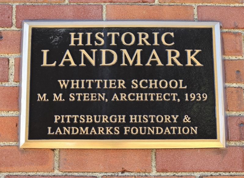 Whittier School Marker. Click for full size. Whittier School Marker image. Click for full size.