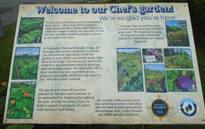 Welcome to our Chef's garden! Marker. Click for full size. Welcome to our Chef's garden! Marker image. Click for full size.