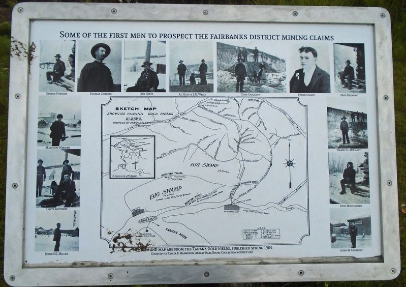 Some of the First Men to Prospect the Fairbanks District Mining Claims Marker image. Click for full size.