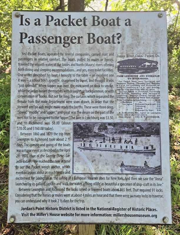 Is a Packet Boat a Passenger Boat? Marker image. Click for full size.