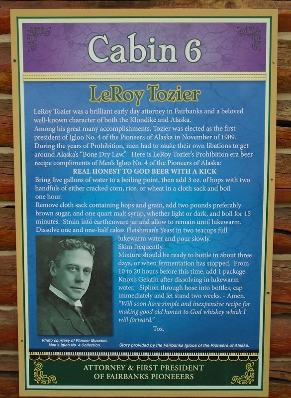 LeRoy Tozier Marker. Click for full size. LeRoy Tozier Marker image. Click for full size.