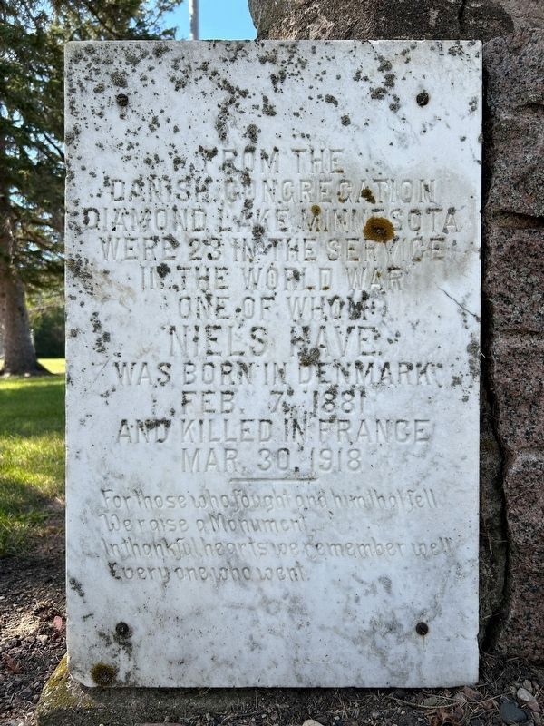 Danish Congregation WWI Memorial. Click for full size. Danish Congregation WWI Memorial image. Click for full size.