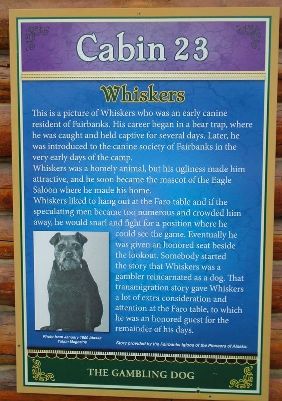 Whiskers Marker. Click for full size. Whiskers Marker image. Click for full size.