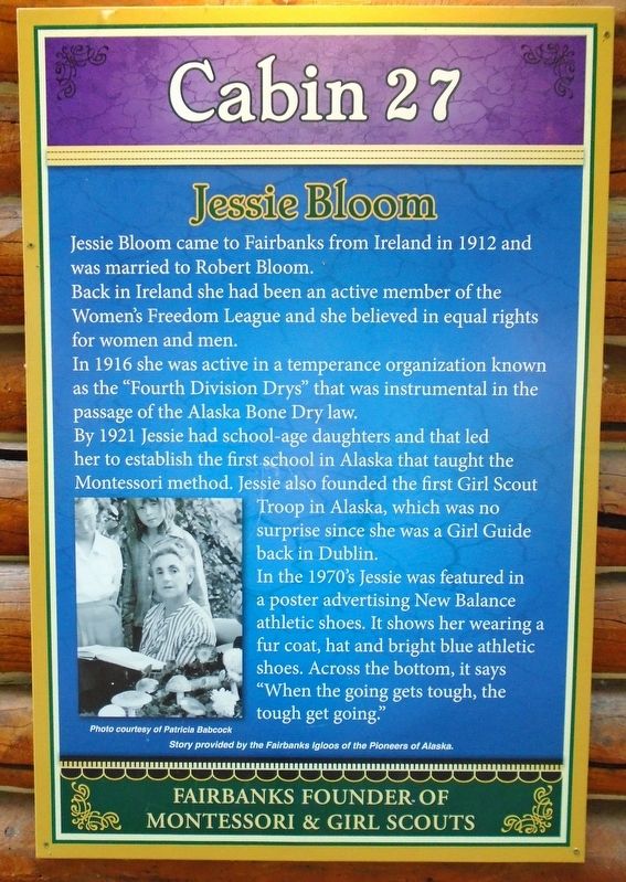 Jessie Bloom Marker. Click for full size. Jessie Bloom Marker image. Click for full size.