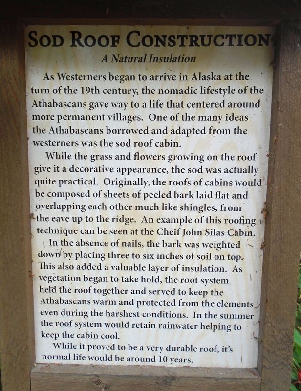 Sod Roof Construction Marker. Click for full size. Sod Roof Construction Marker image. Click for full size.