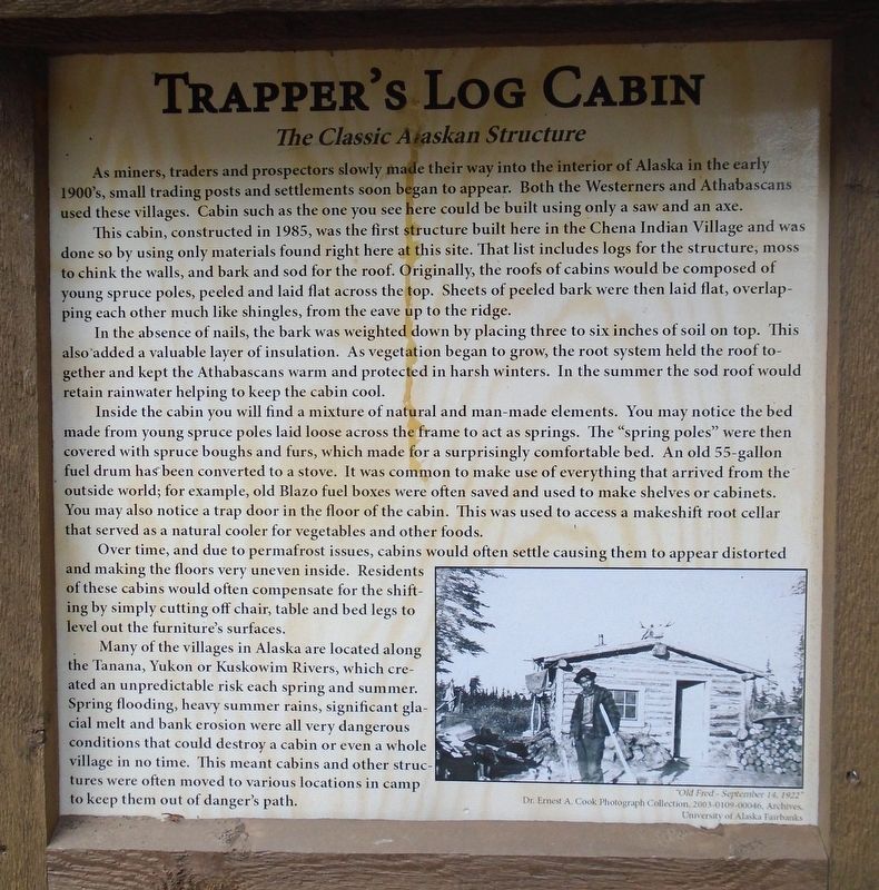 Trapper's Log Cabin Marker image. Click for full size.