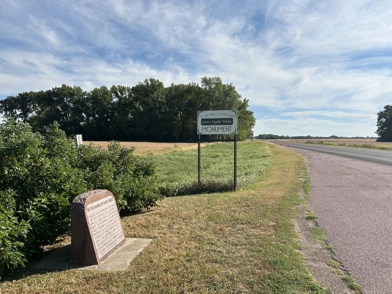 "On the Banks of Plum Creek" Marker, from the north image. Click for full size.